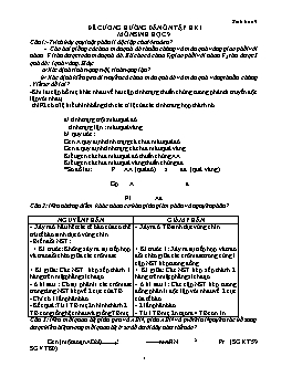 Đề cương hướng dẫn ôn tập học kì I môn Sinh học lớp 9
