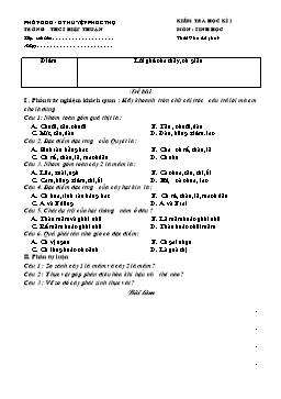 Đề kiểm tra học kỳ II môn Sinh học lớp 6 - Trường THCS Hiệp Thuận