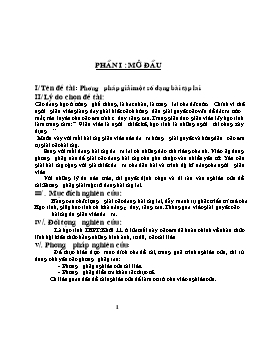 Đề tài Phương pháp giải các dạng bài tập lai - Nông Thế Huân