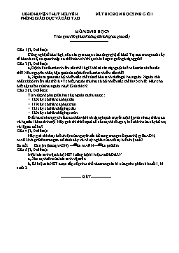 Đề thi chọn học sinh giỏi môn Sinh học Lớp 9 - Đề 3 - Phòng GD & ĐT Huyện Thủy Nguyên