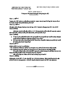 Đề thi chọn học sinh giỏi môn Sinh học Lớp 9 - Đề 4 - Phòng GD & ĐT Huyện Thủy Nguyên