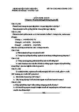 Đề thi chọn học sinh giỏi môn Sinh học Lớp 9 - Đề 6 - Phòng GD & ĐT Huyện Thủy Nguyên