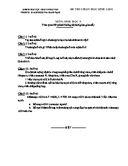 Đề thi chọn học sinh giỏi môn Sinh học Lớp 9 - Đề 7 - Phòng GD & ĐT Huyện Thủy Nguyên