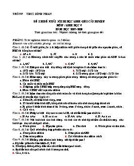 Đề thi đề xuất kì thi học sinh giỏi cấp huyện môn Sinh học Lớp 9 năm học 2007-2008 - Trường THCS Bình Nhân