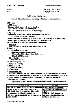 Giáo án dạy Sinh học 6 năm 2011