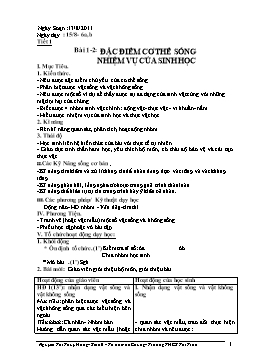Giáo án dạy Sinh học 6 trọn bộ năm 2011