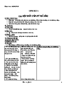 Giáo án dạy Sinh học lớp 6 trọn bộ năm 2010