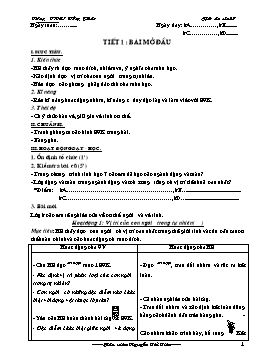 Giáo án giảng dạy Sinh học 8 trọn bộ mới nhất