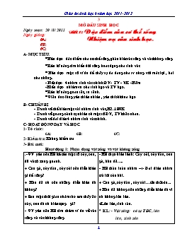 Giáo án giảng dạy Sinh học lớp 6 trọn bộ năm 2011