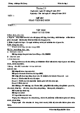 Giáo án Lớp 5 tuần 23 năm 2010