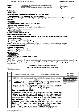 Giáo án môm Sinh học Khối 6 - Chương trình học kỳ II