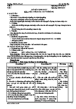 Giáo án môn Sinh học 6 - Chương trình cả năm học - Năm học 2011-2012