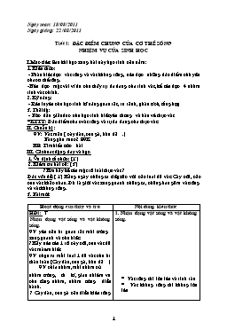 Giáo án môn Sinh học Lớp 6 - Học kỳ 1 - Năm học 2011-2012