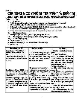 Giáo án Sinh học 12 Chương trình nâng cao - Bài 1 đến 10