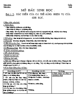 Giáo án Sinh học 6 - Bài 1 đến 5