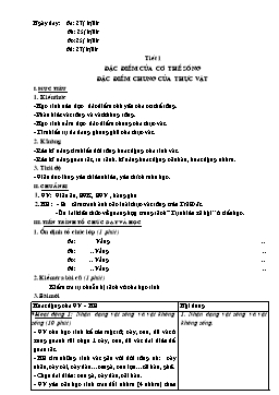 Giáo án Sinh học 6 cả năm năm 2008