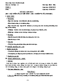 Giáo án Sinh học 6 cả năm - Năm học 2010-2011