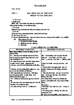 Giáo án Sinh học 6 - Chương trình học kỳ I