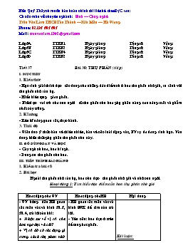 Giáo án Sinh học 6 - Học kỳ II - Trần Văn Lâm