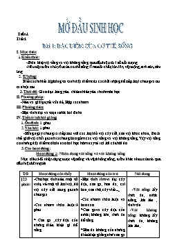 Giáo án Sinh học 6 tích hợp cả năm - Năm học 2011-2012