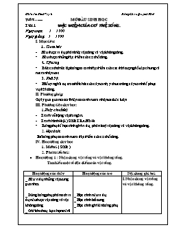 Giáo án Sinh học 6 - Tiết 1: Đặc điểm của cơ thể sống - Năm học 2011-2012
