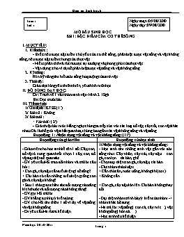 Giáo án Sinh học 6 - Tiết 1 đến 26 - Năm học 2010-2011