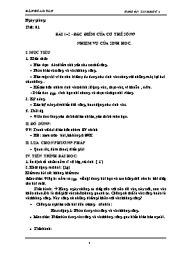 Giáo án Sinh học 6 - Tiết 1 đến 31