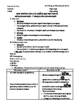 Giáo án Sinh học 6 - Tiết 26: Ảnh hưởng của điều kiện bên ngoài đến quang hợp - Ý nghĩa của quang hợp