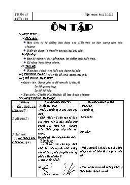 Giáo án Sinh học 6 - Tiết 34: Ôn tập - Năm học 2010-2011