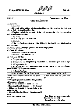 Giáo án Sinh học 6 - Tiết 37 đến 39