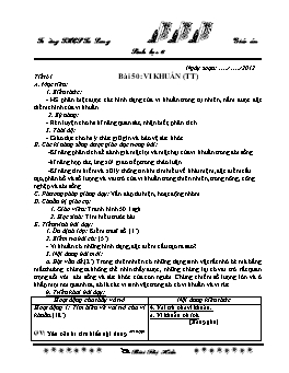 Giáo án Sinh học 6 - Tiết 61: Vi khuẩn (Tiếp theo) - Năm học 2011-2012