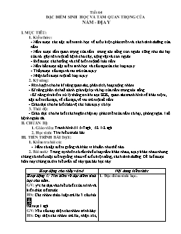 Giáo án Sinh học 6 - Tiết 64: Đặc điểm sinh học và tầm quan trọng của nấm địa y