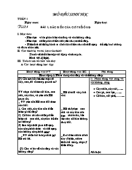 Giáo án Sinh học 6 trọn bộ hay nhất