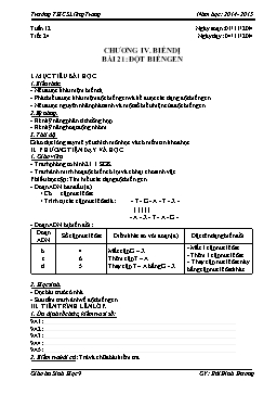 Giáo án Sinh học 9 - Tiết 24: Đột biến gen - Năm học 2014-2015