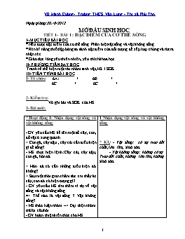 Giáo án Sinh học lớp 6 cả năm - Năm học 2012-2013