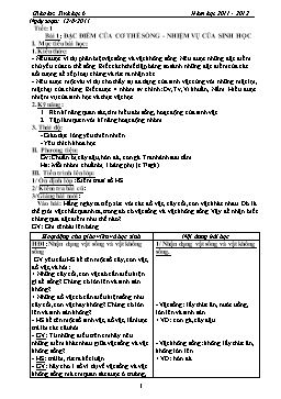 Giáo án Sinh học lớp 6 cả năm theo chuẩn kiến thức kĩ năng