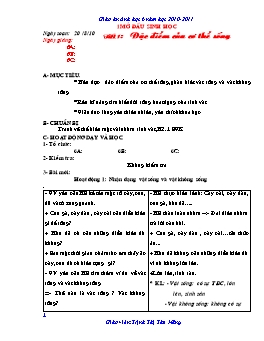 Giáo án Sinh học Lớp 6 - Chương trình cả năm - Năm học 2009-2010