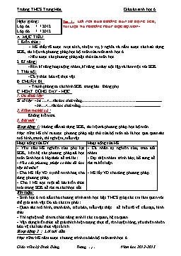 Giáo án Sinh học Lớp 6 - Chương trình cả năm - Năm học 2012-2013