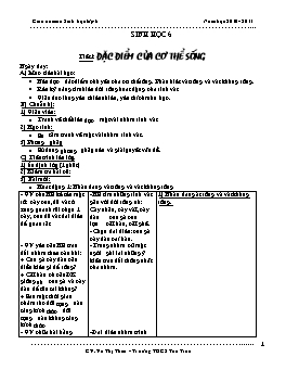 Giáo án Sinh học lớp 6 cực hay năm học 2010-2011
