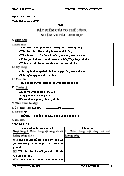 Giáo án Sinh học Lớp 6 - Tiết 1 đến 5