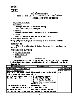 Giáo án Sinh học lớp 6 tiết 1 đến tiết 40