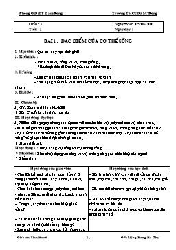 Giáo án Sinh học Lớp 6 - Tiết 1+2 - Năm học 2010-2011