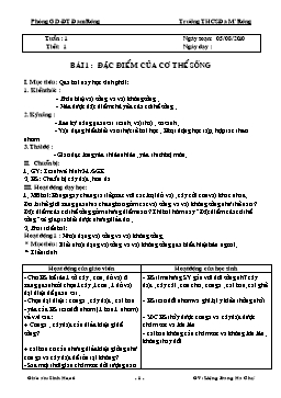 Giáo án Sinh học Lớp 6 - Tiết 1+2 - Năm học 2010-2011