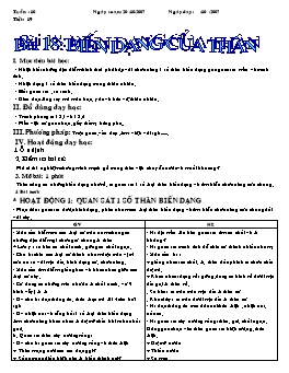 Giáo án Sinh học Lớp 6 - Tiết 19: Biến dạng của thân - Năm học 2007-2008