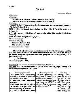 Giáo án Sinh học Lớp 6 - Tiết 19: Ôn tập