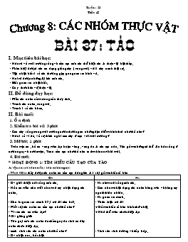 Giáo án Sinh học Lớp 6 - Tiết 45: Tảo - Năm học 2007-2008