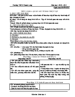 Giáo án Sinh học Lớp 6 - Tiết 5 đến 19 - Năm học 2010-2011