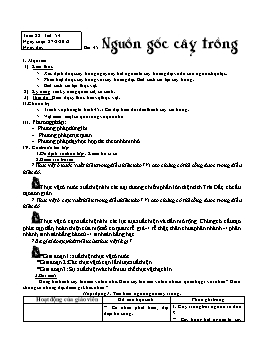 Giáo án Sinh học Lớp 6 - Tiết 54+55 - Năm học 2011-2012