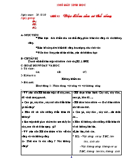 Giáo án Sinh học lớp 6 trọn bộ chuẩn kiến thức kĩ năng