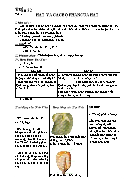 Giáo án Sinh học Lớp 6 - Tuần 22